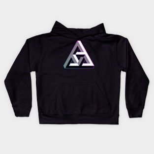 Even more impossible triangle with cyan to magenta gradient edge Kids Hoodie